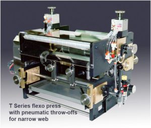 T Series Flexo Press with Pneumatic Throw-Offs for Narrow Web